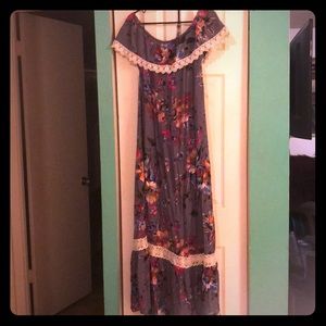 Off the shoulder floral maxi dress